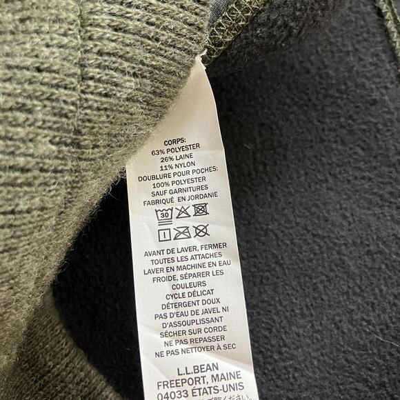 LL Bean Hooded Sweater Fleece Jacket PS Dark Green Petite Small 516747 - Picture 7 of 8